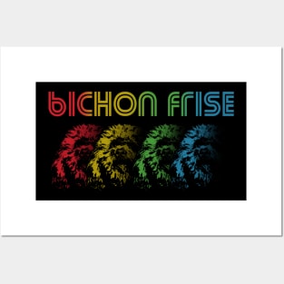 Cool Retro Groovy Bichon Frise Dog Posters and Art